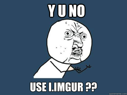 Y U NO USE I.IMGUR ??  Y U No