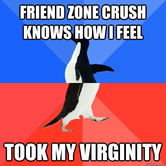 FRIEND ZONE CRUSH knows HOW I FEEL took my virginity  Socially Awkward Awesome Penguin