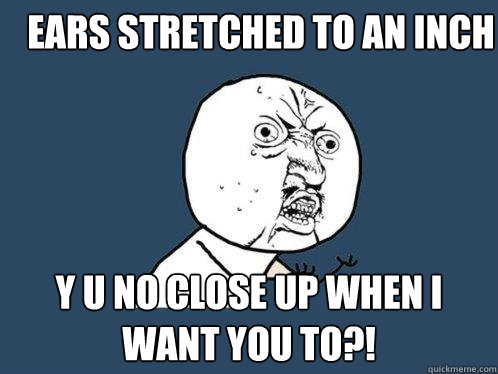 Ears stretched to an Inch y u no close up when i want you to?!  Y U No