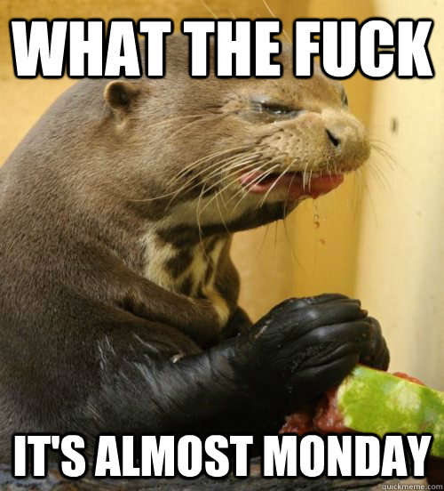 What the fuck It's almost monday  