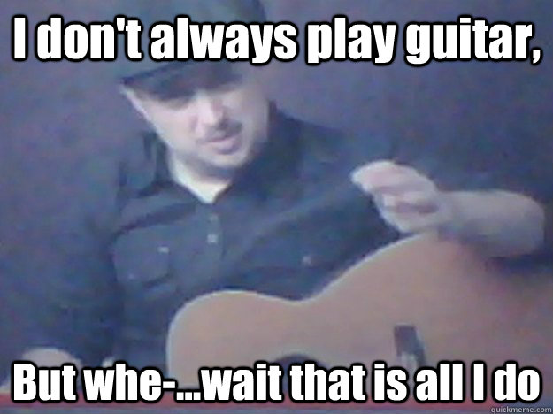 I don't always play guitar, But whe-...wait that is all I do - I don't always play guitar, But whe-...wait that is all I do  Marty Meme