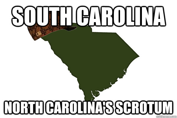 South Carolina North Carolina's Scrotum  