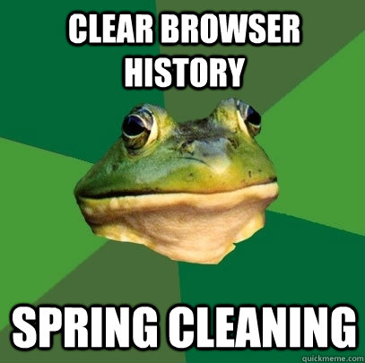 Clear browser history SPRING CLEANING  Foul Bachelor Frog