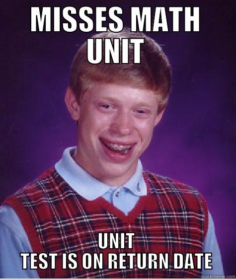 Unit Test - MISSES MATH UNIT UNIT TEST IS ON RETURN DATE Bad Luck Brian