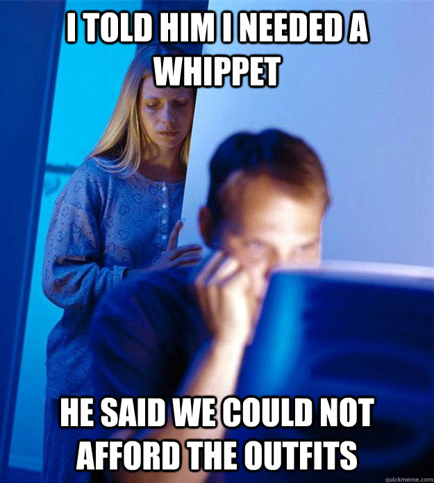 I told him I needed a whippet He said we could not afford the outfits  Redditors Wife