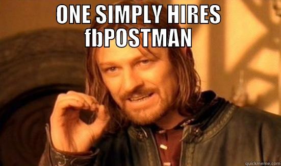 ONE SIMPLY HIRES FBPOSTMAN  Boromir