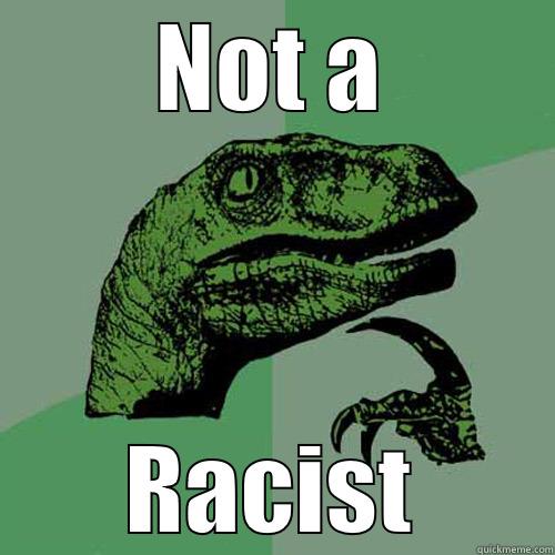 NOT A  RACIST Philosoraptor