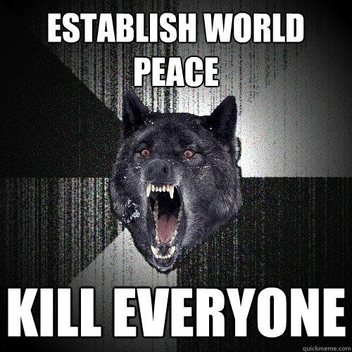 ESTABLISH WORLD PEACE KILL EVERYONE - ESTABLISH WORLD PEACE KILL EVERYONE  Insanity Wolf