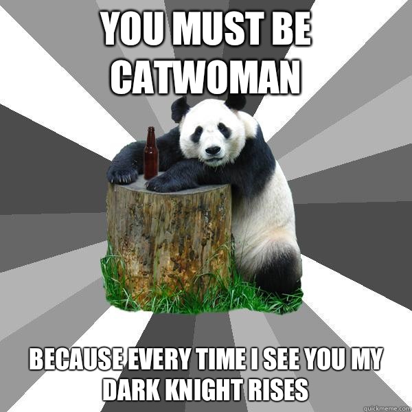 YOU MUST BE CATWOMAN BECAUSE EVERY TIME I SEE YOU MY DARK KNIGHT RISES  Pickup-Line Panda
