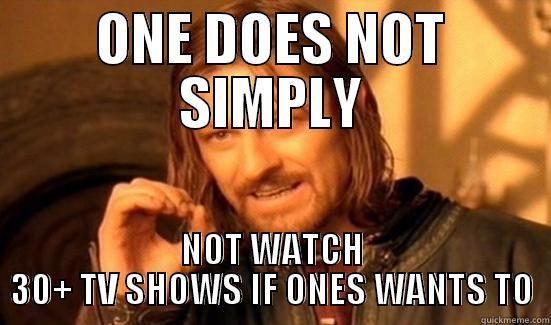 ONE DOES NOT SIMPLY NOT WATCH 30+ TV SHOWS IF ONES WANTS TO Boromir