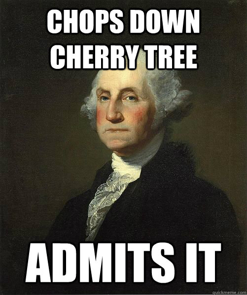 Chops down cherry tree admits it - Chops down cherry tree admits it  Good Guy George