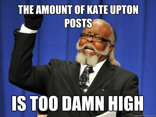 The amount of kate upton posts IS too damn high  I am too damn high