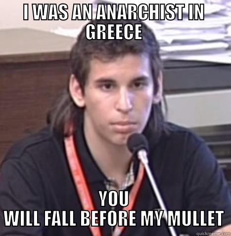 I WAS AN ANARCHIST IN GREECE YOU WILL FALL BEFORE MY MULLET Misc