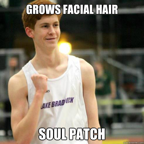grows facial hair soul patch  Success Ginger