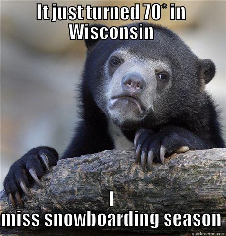 IT JUST TURNED 70* IN WISCONSIN I MISS SNOWBOARDING SEASON Confession Bear