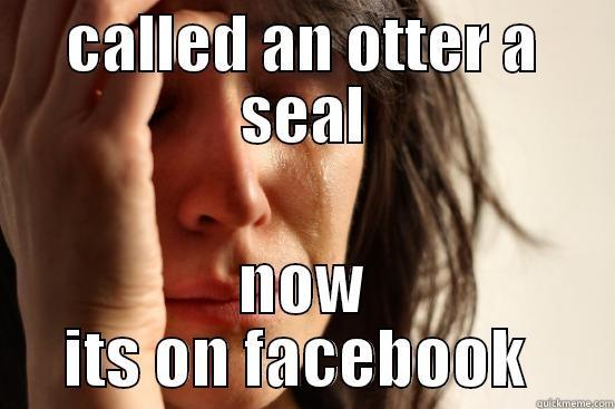 CALLED AN OTTER A SEAL NOW ITS ON FACEBOOK  First World Problems