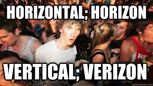 Horizontal; Horizon Vertical; Verizon  Sudden Clarity Clarence