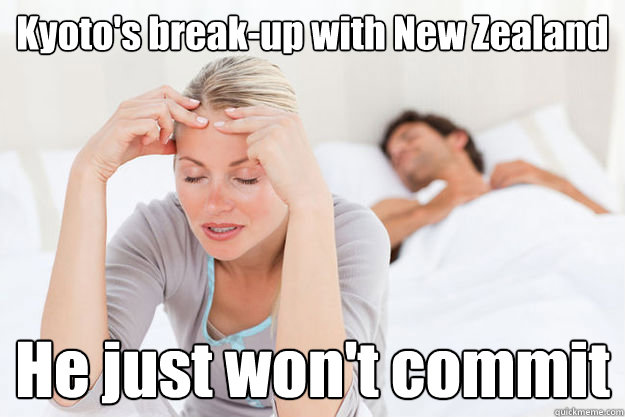 Kyoto's break-up with New Zealand He just won't commit - Kyoto's break-up with New Zealand He just won't commit  Kyoto New Zealand break-up