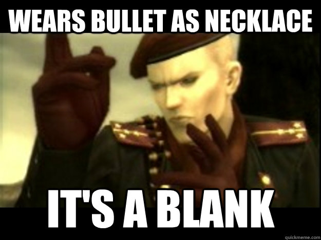 wears bullet as necklace  it's a blank  