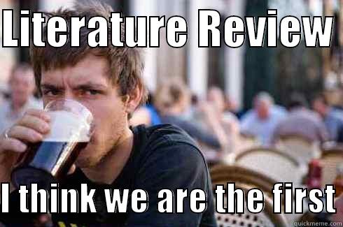 LITERATURE REVIEW   I THINK WE ARE THE FIRST Lazy College Senior