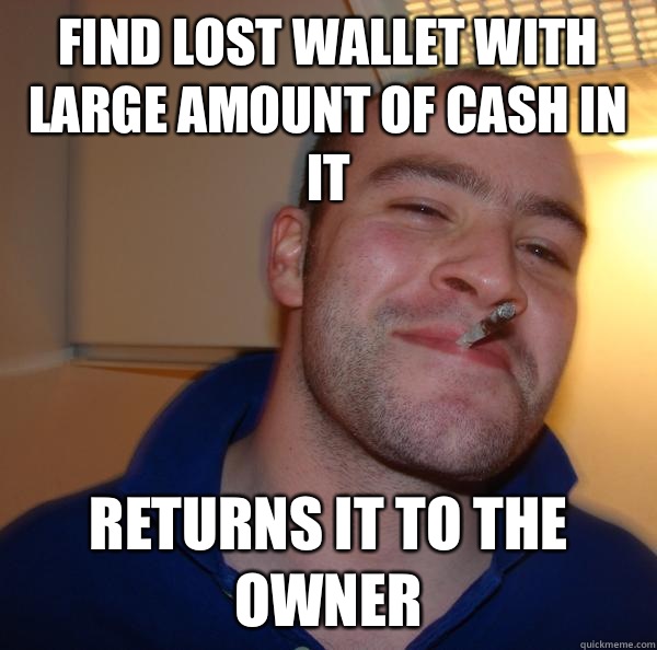 Find lost wallet with large amount of cash in it Returns it to the owner - Find lost wallet with large amount of cash in it Returns it to the owner  Misc