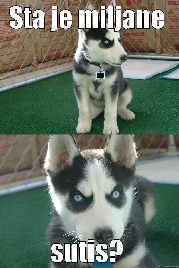 STA JE MILJANE SUTIS? Insanity puppy
