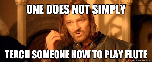 One does not simply teach someone how to play flute  One Does Not Simply