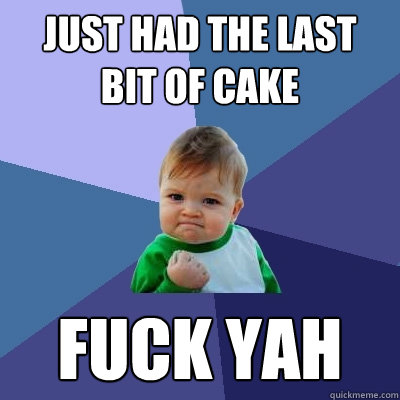 just had the last bit of cake fuck yah  Success Kid