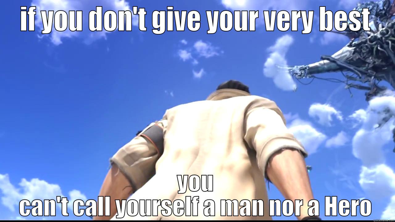 IF YOU DON'T GIVE YOUR VERY BEST YOU CAN'T CALL YOURSELF A MAN NOR A HERO Misc