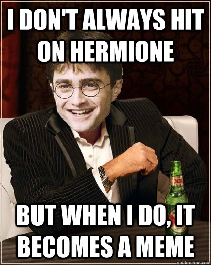 I don't always hit on hermione but when i do, it becomes a meme  The Most Interesting Harry In The World