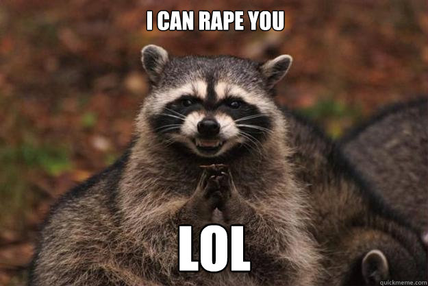 i can rape you  lol  Evil Plotting Raccoon