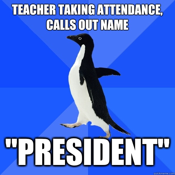 Teacher taking attendance, calls out name 
