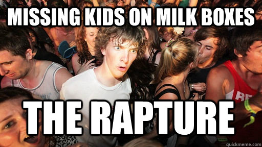 Missing kids on milk boxes The Rapture  Sudden Clarity Clarence