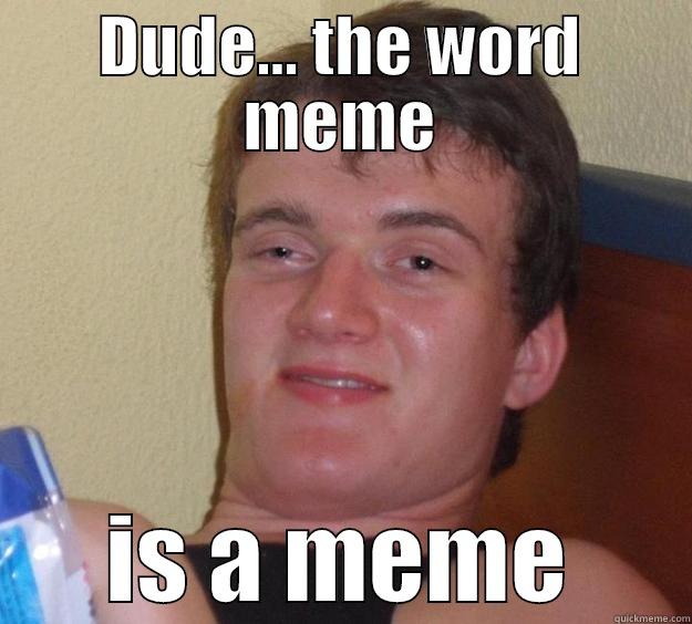 DUDE... THE WORD MEME IS A MEME 10 Guy