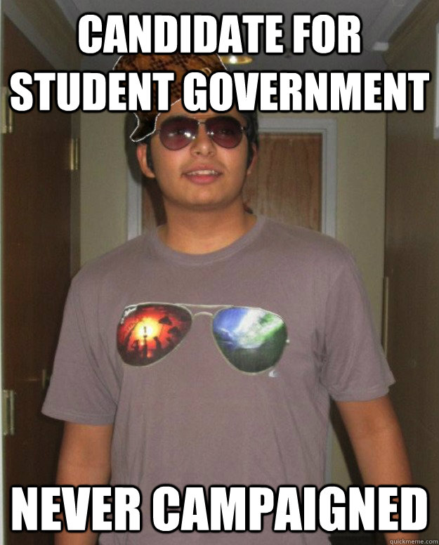 candidate for student government never campaigned  