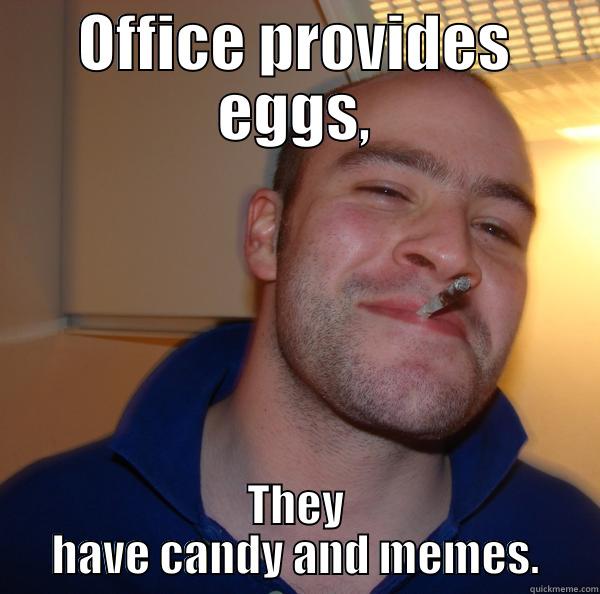 Good Guy Meme 1 - OFFICE PROVIDES EGGS, THEY HAVE CANDY AND MEMES. Good Guy Greg 