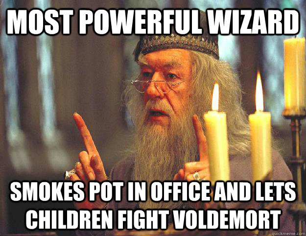 most powerful wizard smokes pot in office and lets children fight voldemort  Dumbledore