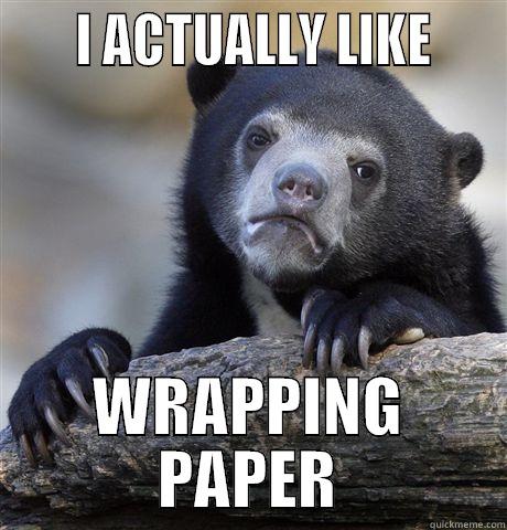      I ACTUALLY LIKE     WRAPPING PAPER Confession Bear