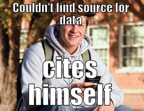 COULDN'T FIND SOURCE FOR DATA CITES HIMSELF College Freshman