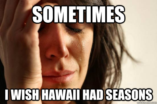 Sometimes I Wish Hawaii Had Seasons  First World Problems