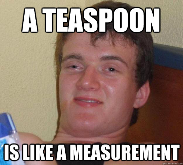 a teaspoon is like a measurement  10 Guy