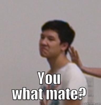 you what mate -  YOU WHAT MATE? Misc