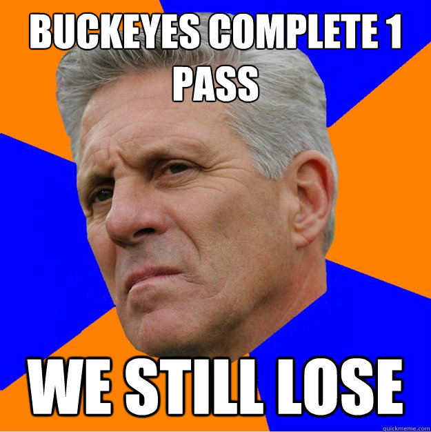 buckeyes complete 1 pass we still lose - buckeyes complete 1 pass we still lose  Uninformed Zook
