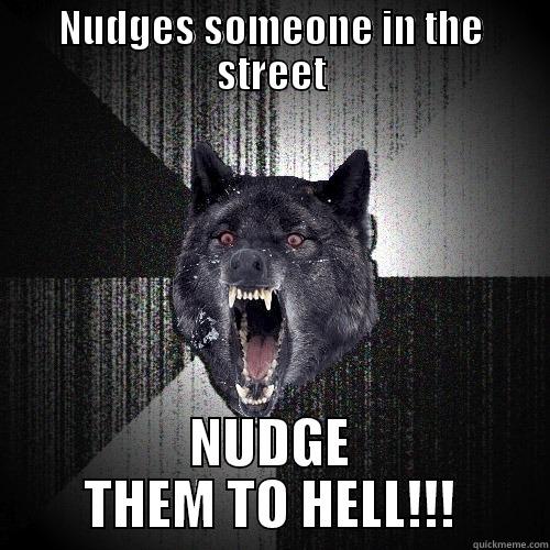 NUDGES SOMEONE IN THE STREET NUDGE THEM TO HELL!!! Insanity Wolf
