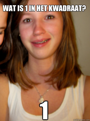 Wat is 1 in het kwadraat?  1  