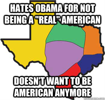 hates obama for not being a 