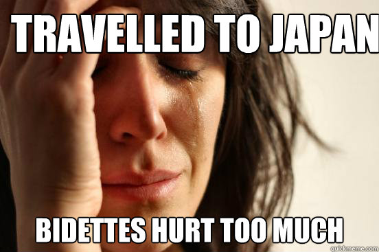travelled to japan bidettes hurt too much  First World Problems