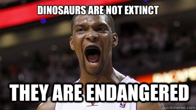 Dinosaurs are not extinct  they are Endangered  - Dinosaurs are not extinct  they are Endangered   Chris Bosh Disease