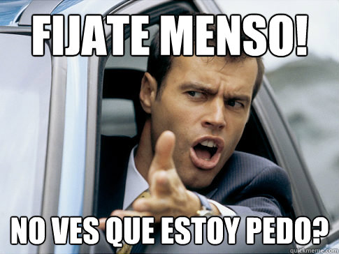 FIJATE MENSO! NO VES QUE ESTOY PEDO?  Asshole driver