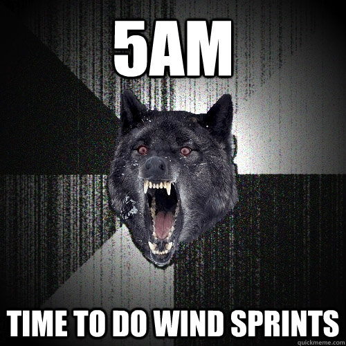 5am time to do wind sprints  Insanity Wolf